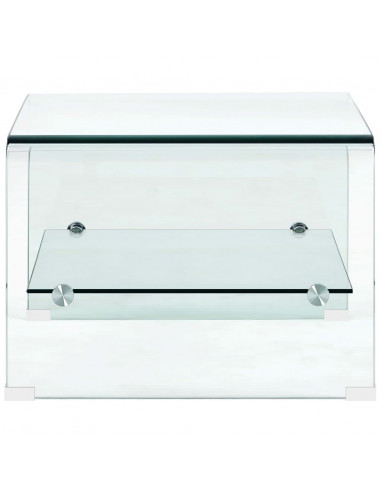 Tavolino da Caffè Trasparente 50x45x33 cm in Vetro Temperato