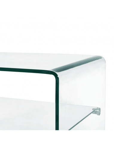 Tavolino da Caffè Trasparente 50x45x33 cm in Vetro Temperato
