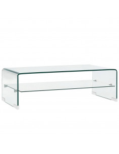 Tavolino da Caffè Trasparente 98x45x31 cm in Vetro Temperato 2