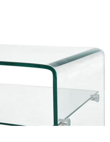 Tavolino da Caffè Trasparente 98x45x31 cm in Vetro Temperato