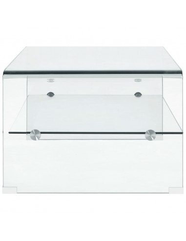 Tavolino da Caffè Trasparente 98x45x31 cm in Vetro Temperato