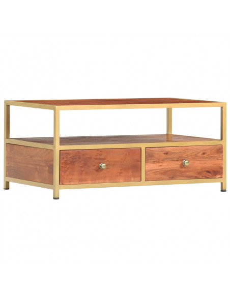 Tavolino da Caffè 90x50x40 cm in Legno Massello di Acacia