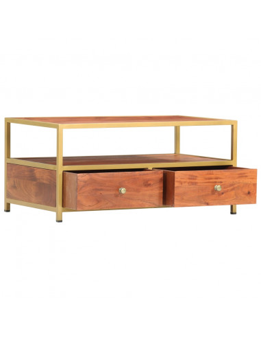 Tavolino da Caffè 90x50x40 cm in Legno Massello di Acacia