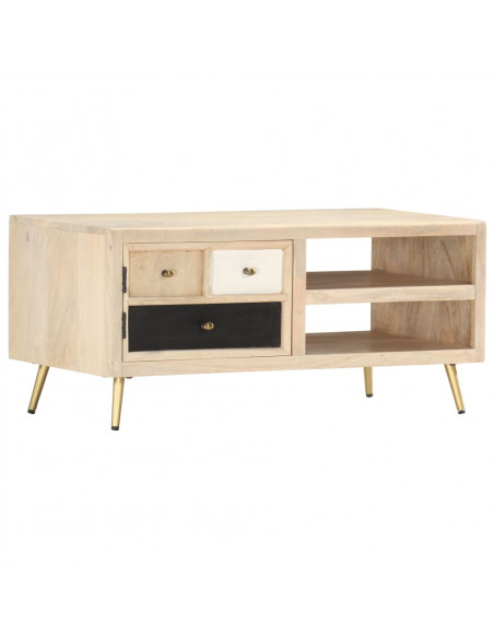 Tavolino da Caffè 90x45x40 cm in Legno Massello di Mango