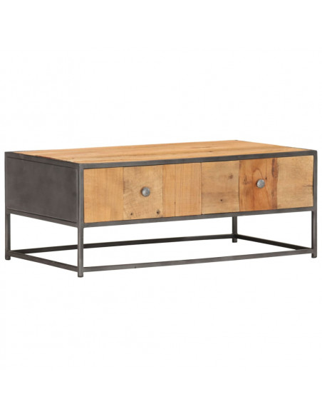 Tavolino da Caffè 90x50x35 cm in Legno Massello di Recupero