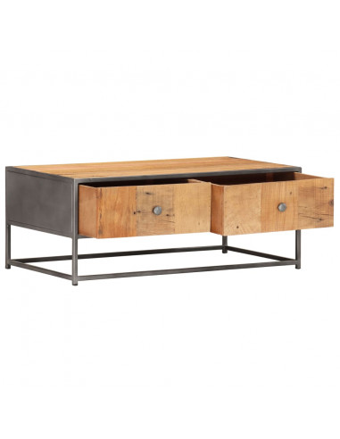 Tavolino da Caffè 90x50x35 cm in Legno Massello di Recupero