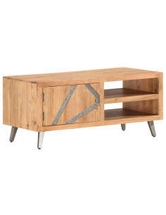 Tavolino da Caffè 90x45x40 cm in Legno Massello di Acacia 2