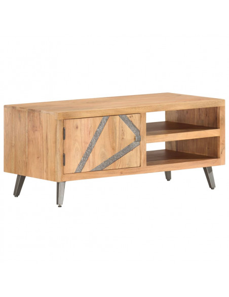 Tavolino da Caffè 90x45x40 cm in Legno Massello di Acacia