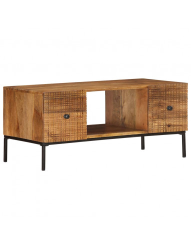 Tavolino da Caffè 90x45x40 cm in Legno Massello di Mango