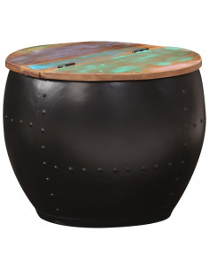 Tavolino da Caffè 53x43 cm in Legno Massello di Recupero 2