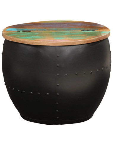 Tavolino da Caffè 53x43 cm in Legno Massello di Recupero