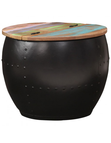 Tavolino da Caffè 53x43 cm in Legno Massello di Recupero