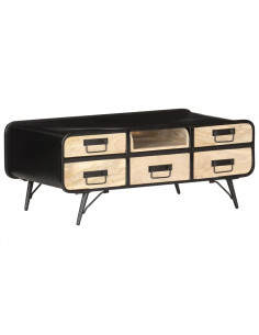 Tavolino da Caffè 100x50x40 cm in Legno Massello di Mango 2