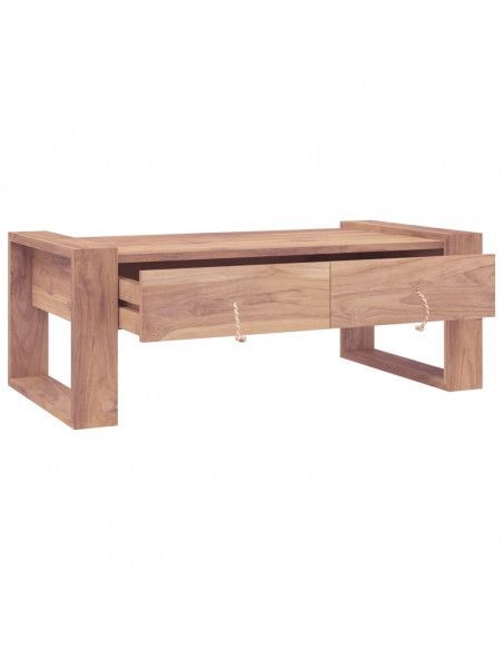 Tavolino da Salotto 110x60x40 cm in Legno Massello di Teak