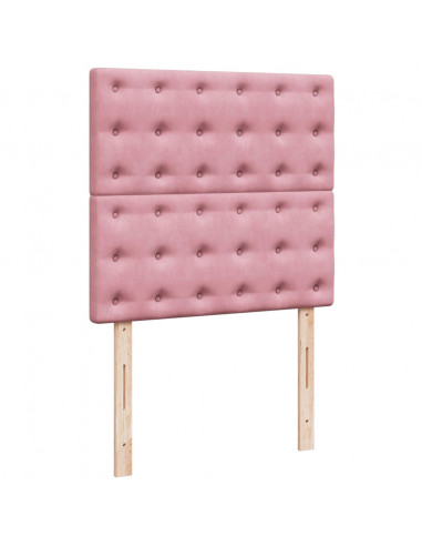 Giroletto a Molle con Materasso Rosa 90x200 cm in Velluto