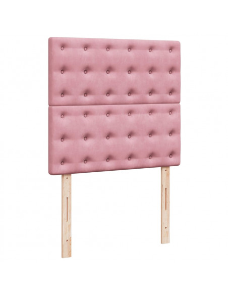 Giroletto a Molle con Materasso Rosa 90x200 cm in Velluto
