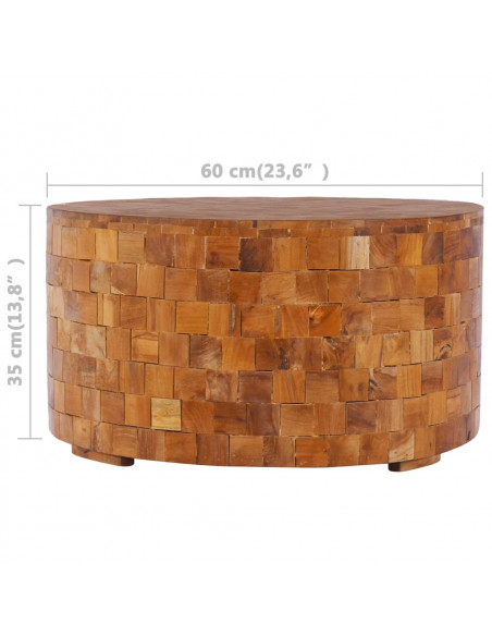 Tavolino da Caffè 60x60x35 cm in Legno Massello di Teak