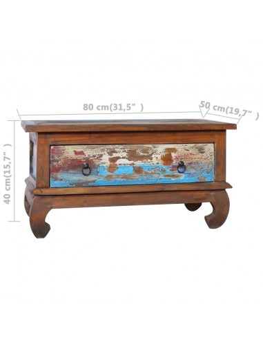 Tavolino da Caffè 80x50x40 cm in Legno Massello di Teak