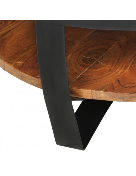 Tavolino da Salotto 65x65x32 cm in Legno Massello d'Acacia