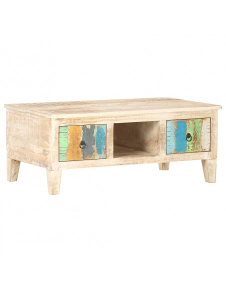 Tavolino da Caffè 100x55x40 cm in Legno di Acacia Grezzo
