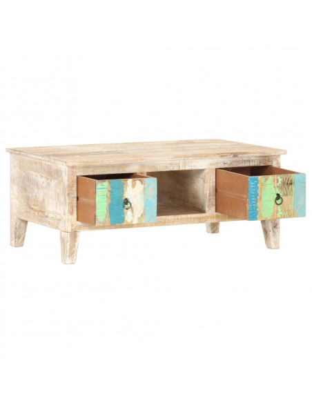 Tavolino da Caffè 100x55x40 cm in Legno di Acacia Grezzo