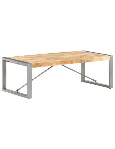 Tavolino da Caffè 120x60x40 cm in Legno di Mango Grezzo