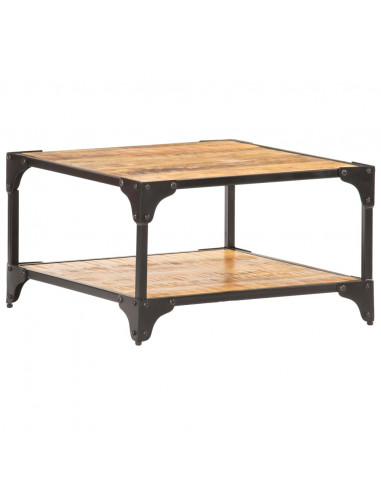 Tavolino da Caffè 60x60x35 cm in Legno Massello di Mango