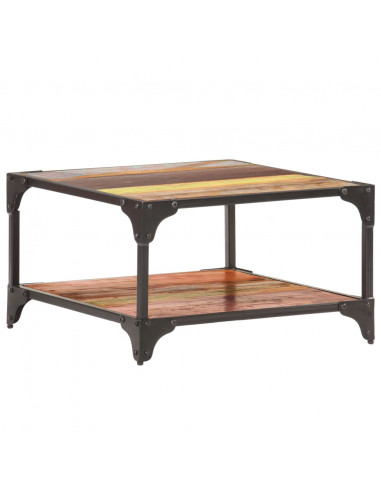 Tavolino da Caffè 60x60x35 cm in Legno Massello di Recupero