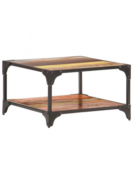 Tavolino da Caffè 60x60x35 cm in Legno Massello di Recupero