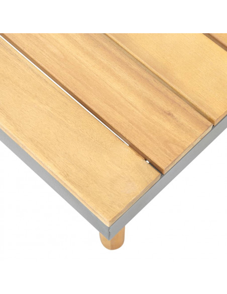 Tavolino da Caffè per Giardino 60x60x31,5 cm Massello di Acacia