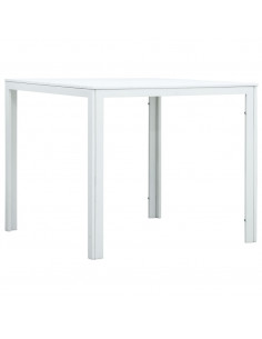 Tavolino da Caffè Bianco 78x78x74 cm HDPE Aspetto Legno 2