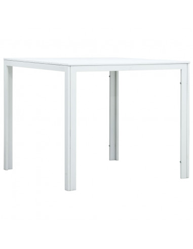 Tavolino da Caffè Bianco 78x78x74 cm HDPE Aspetto Legno