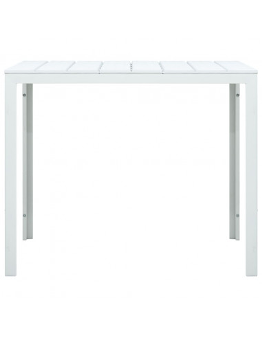 Tavolino da Caffè Bianco 78x78x74 cm HDPE Aspetto Legno