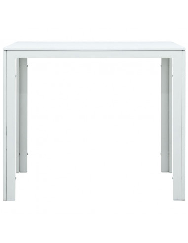 Tavolino da Caffè Bianco 78x78x74 cm HDPE Aspetto Legno