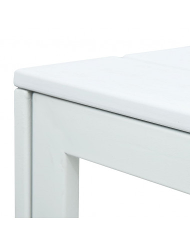 Tavolino da Caffè Bianco 78x78x74 cm HDPE Aspetto Legno