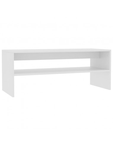 Tavolino da Salotto Bianco 100x40x40 cm in Legno Multistrato