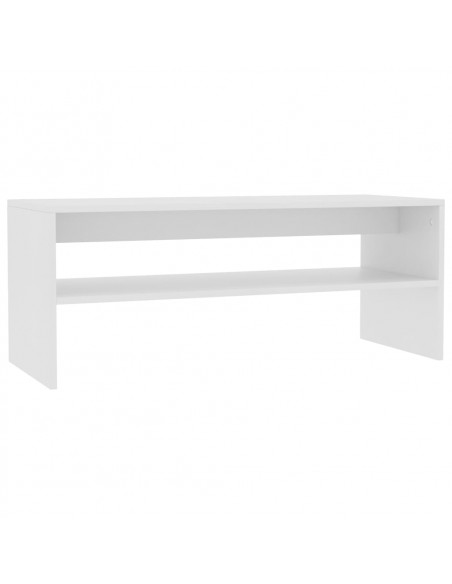 Tavolino da Salotto Bianco 100x40x40 cm in Legno Multistrato