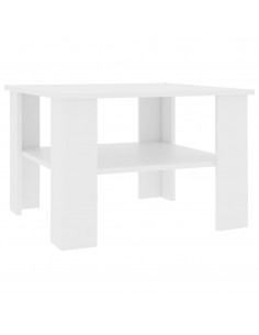 Tavolino da Salotto Bianco 60x60x42 cm in Legno Multistrato 2