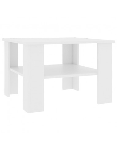 Tavolino da Salotto Bianco 60x60x42 cm in Legno Multistrato