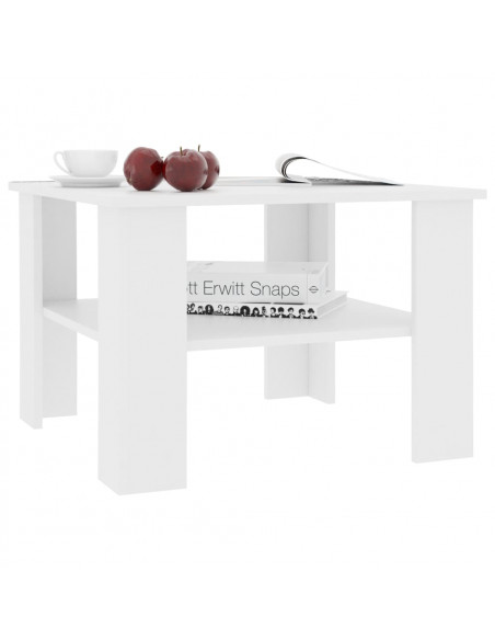 Tavolino da Salotto Bianco 60x60x42 cm in Legno Multistrato