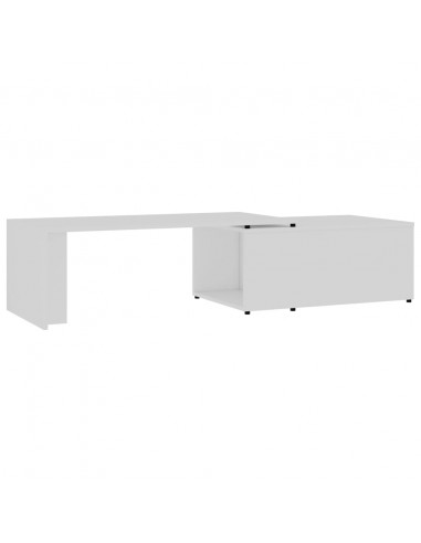 Tavolino da Salotto Bianco 150x50x35 cm in Legno Multistrato