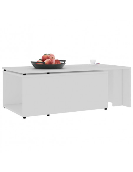 Tavolino da Salotto Bianco 150x50x35 cm in Legno Multistrato