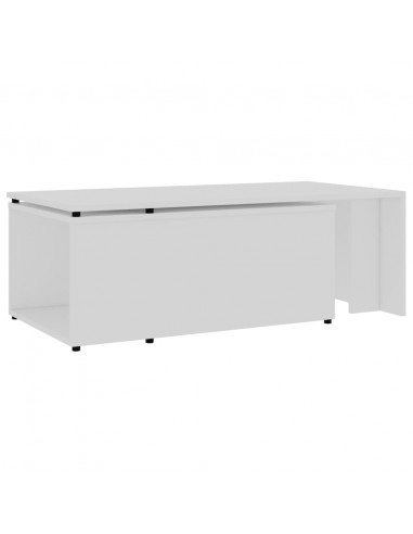Tavolino da Salotto Bianco 150x50x35 cm in Legno Multistrato
