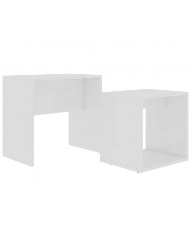 Tavolino da Salotto Bianco 48x30x45 cm in Legno Multistrato