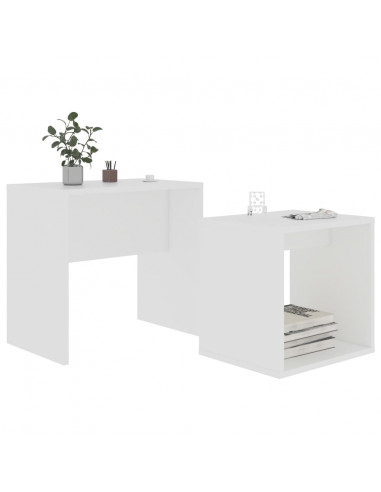 Tavolino da Salotto Bianco 48x30x45 cm in Legno Multistrato