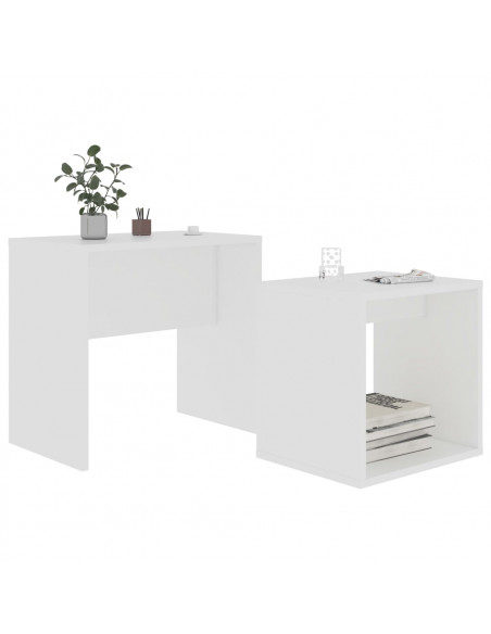 Tavolino da Salotto Bianco 48x30x45 cm in Legno Multistrato