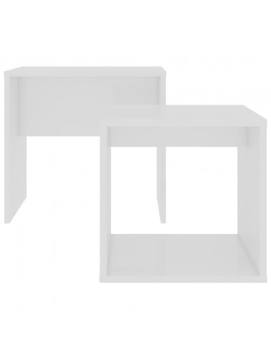 Tavolino da Salotto Bianco 48x30x45 cm in Legno Multistrato