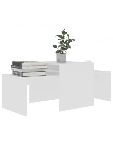 Tavolino da Salotto Bianco 100x48x40 cm in Legno Multistrato