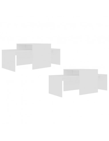 Tavolino da Salotto Bianco 100x48x40 cm in Legno Multistrato