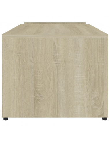 Tavolino Bianco e Rovere Sonoma 90x45x35 cm Legno Multistrato
